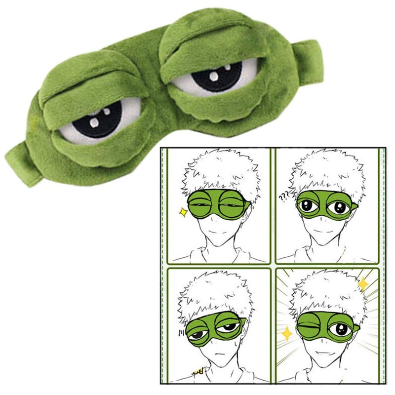 Linian Creative Cartoon Frog Eye Mask Funny Sleeping Mask Novelty
