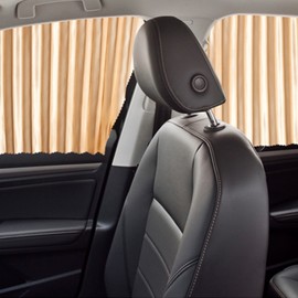 4Pcs Car Curtains Car Side Window Sunshade Curtain Magnetic Rail Sun Shades Window Covers Universal for Most CarsGolden