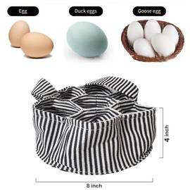 WEZCHUGHAOL Rustic Striped Egg Collecting Basket for Home and Garden - Chicken Egg Holder and Collector for Housewives Egg stockpile(Vertical stripes)