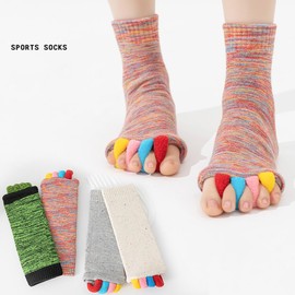 AISHITE Sleeping Socks, Set of 2, Therapy, 5 Toes, Coloring, Promotes Blood Circulation, Slimming, Toes, Rooms, Full Toes, Swelling, Yoga Socks, Fit Home, Sleeping Socks, Pink