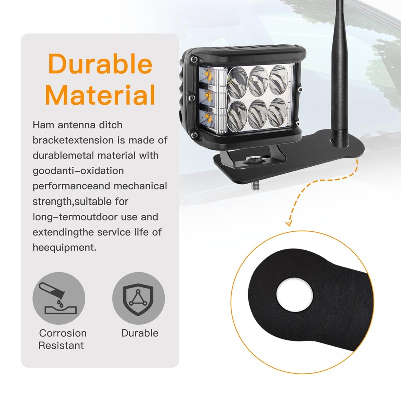 Ham Antenna Ditch Bracket Extension – Ditch Light Bracket Extensions