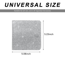 JUSTTOP Car Registration and Insurance Card Holder, Leather Vehicle Glove Box Document Holder with Magnetic Closure, Driver License Organizer Cards Paperwork Wallet for Men Women (Silver, Small)