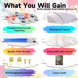 BXXRBX Flowers Paint by Numbers Kit for Adults- Flower Adult Paint by Number Kits, Floral Number Painting for Adults for Home Wall Decor Art 16x20 inch