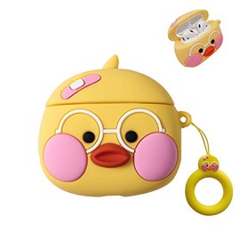 UnnFiko - Funda para AirPods Pro, diseño de dibujos animados 3D de silicona suave para AirPods 3 con soporte (lesionado por el polvo, AirPods Pro)    