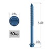 1/4" x 4-1/2" Concrete Screws, 50 PCS Blue Hex Washer
