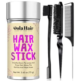 Dolahair Hair Wax Stick - Flyaway Control and Styling Pomade for Kids, Women, and Men - Accessorie Slick Back Hair Brush Kit Hair Bun Maker (Pack of 4