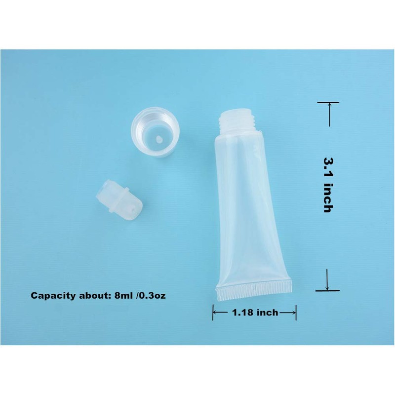 Erewa 12Pcs 8ml Clear Empty Tubes Refillable Containers for DIY