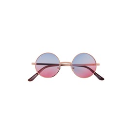 OWL Round Blue-Pink Gradiant Sunglasses Metal Frame Hippie Sunglasses UV400 Polycarbonate Lens John Lennon Sunglasses for Men Women