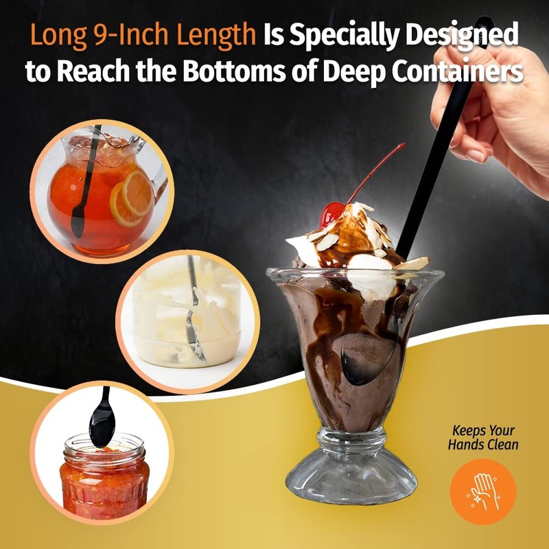 Long Plastic Spoons - 9 Inch - Heavy Duty Long