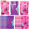 Janlaugh 100 Pcs Gymnastics Party Gift Bags with Handles Plastic