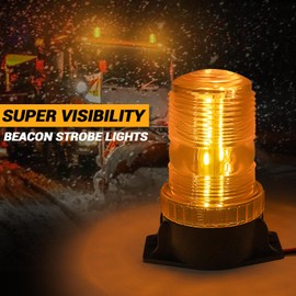 ELECHOI 4-Pcs 30 LEDs Amber Forklift Beacon Strobe Light, Emergency Warning Safety Flashing Lights for DC 10-110V Construction Work Trucks, Mower, Tractor, Golf Carts, Bus, Snow Plow, Towing Vehicles