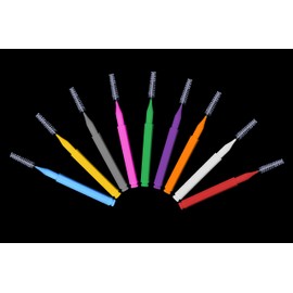 GOUWEIBA 100 pcs Braces Brush Disposable Interdental Brush Toothpick Dental Flossing Head Oral Dental Hygiene Flosser Tooth Cleaning Tools (Mixed Color)