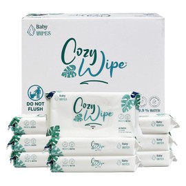 COZY WIPE Baby Wipes, 99.9% Water Based Wipes, Unscented & Hypoallergenic for Sensitive Skin, Fragrance Free, Refreshing, 60 Count (Pack of 9) Total 540 wipes