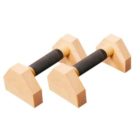 Bounabay Push Up Bars Stands, 1 Pair Wooden Parallettes Gravity Fitness, Mini Handle Pumps, Push Ups for Fitness, Gymnastics, Aerobics (Wood)