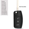 Kelay 3 Buttons Car Key Cover Flip Folding Replacement For
