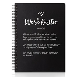 QYUVK Work Bestie Hardcover 160 Pages Blank Spiral Notebooks, Best Work Bestie Notebook, Employee Appreciation Gift, Thank You Gift for Coworker, Unique Office Gift Idea for Women Coworker