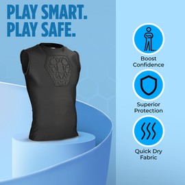 Sports Unlimited Diamond Shield Youth Baseball Padded Shirt, Heart Guard Sternum Protection Compression Shirt, Chest Protector Baseball and Softball