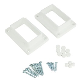 Plum Fittings 2" x 3 1/2" Slotted Handrail Bracket Kit | Vinyl Fence Brackets | Screws Included | White