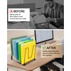 HULISEN Inclined Desk File Organizer, 5-Section Desktop File Folder Holder