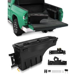 SCITOO Truck Bed Tool Box 180° Rotating Storage Tool Box Fit For Toyota Tacoma 2005-2022 Left Side Waterproof Black