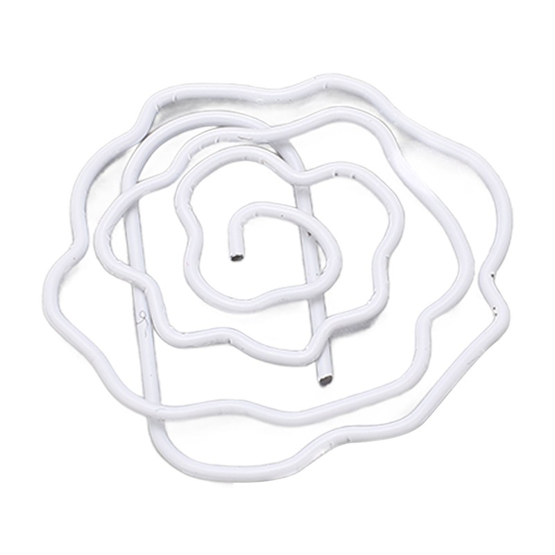 100pcs Rose Shape Paper Clips Increased Slip Resistance Lightweight Metallic