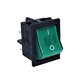 On/Off Green Rocker Switch 4 Terminal Neon illuminated For Lincat 220582