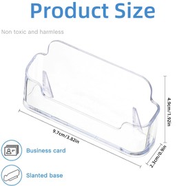 Business Card Holder Non-Toxic Business Card Stand 8 Pieces Acrylic Business Card Holder 9.7 x 2.3 x 4.9 cm Business Card Stand High Hardness Transparent for Desk or Counter Home and Office