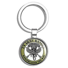 HJ Media Round 2ND Battalion - Rangers Lead The Way (Army 2D bn Logo) Metal Round Metal Key Chain Keychain Ring