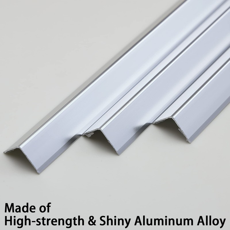 Trimold Matte Silver Aluminum Peel and Stick L Molding Corner