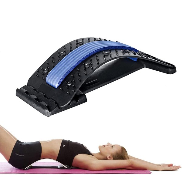 Anyingkai - Supporto per schiena, stretching, 3 livelli regolabili, per la schiena, per la schiena, per alleviare il dolore alla schiena e il rilassamento
