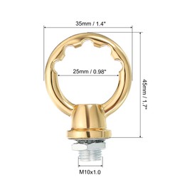 PATIKIL 8kg Load 25mm ID M10 Lamp Female Loop Holder, 4 Set Lifting Eye Nut Hook Ring Shape Structural Support to Chandelier Lighting Fixtures, French Gold