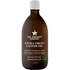 The Goodbye Company Aceite De Ricino Virgen Extra - 4.25Oz - Aceite De Ricino Puro Prensado En Frío Sin Refinar, Sin Hexanos - Para Piel Natural Saludable, Crecimiento Del Cabello Y Pestañas (120Ml)