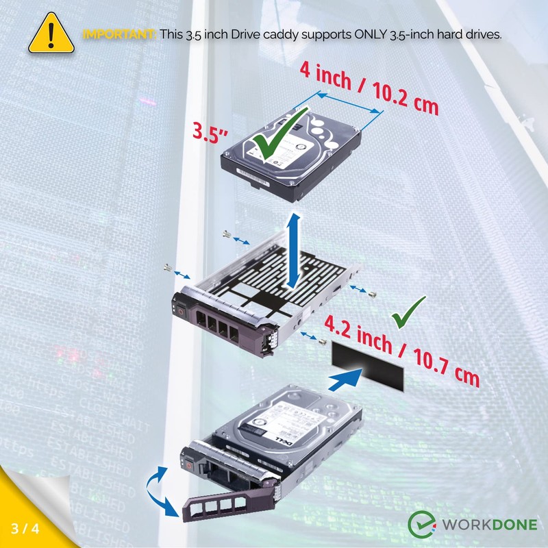 WORKDONE 3.5 Inch Hard Drive Caddy Tray - Compatible with