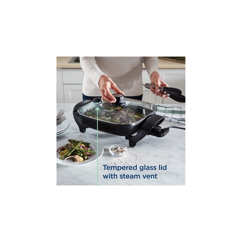 Oster DiamondForce 12 "x 12" Strain & Pour Electric Skillet