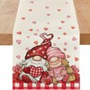 Niviy Valentines Gnome Table Runner 13 x 48 Inch, Plaid