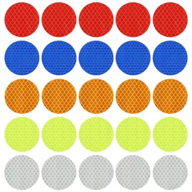 PATIKIL Reflective Stickers, 50 Pack Night High Visibility Waterproof Warning Reflective Sticker Outdoor Reflectors for Cars Bikes Motorcycles Trucks Trailers, 5 Colors(Round)