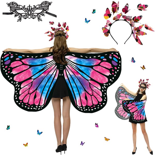 Sundonix Carnival Butterfly Cape for Women, Colourful Carnival Costume, Ideal