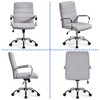 Yaheetech Mid-Back Office Chair with Arms Swivel PU Leather Height