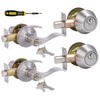 Keyed Alike Front Door Lever Lockset with Single Cylinder Deadbolt