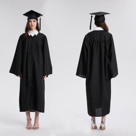 gradois Unisex Matte Graduation Cap and Gown 2025 Tassel Set for High School &College Graduates Black