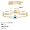 TINGN Evil Eye Bracelet for Women, 14K Gold Filled Handmade