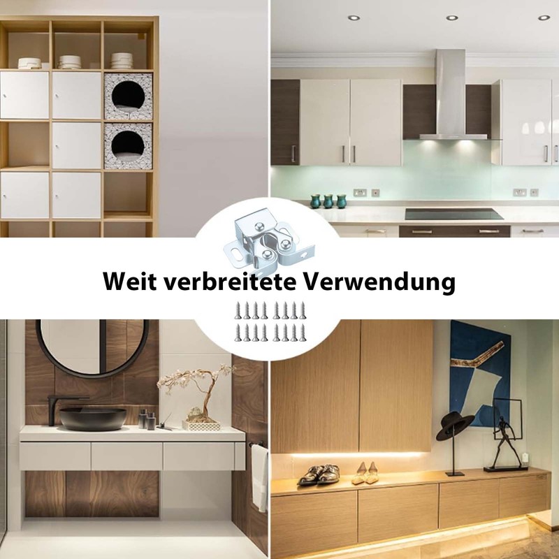 VZU Pack of 12 Furniture Catch with 48 Screws, Double