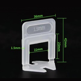 Pack of 100 Standard Tabs, Joint Width 1.5 mm, Levelling System, Tile Levelling Aid, Pull Tabs, Joint Width, Laying Aid for Tiles, Height 3-12 mm (100 Tabs, 1.5 mm)