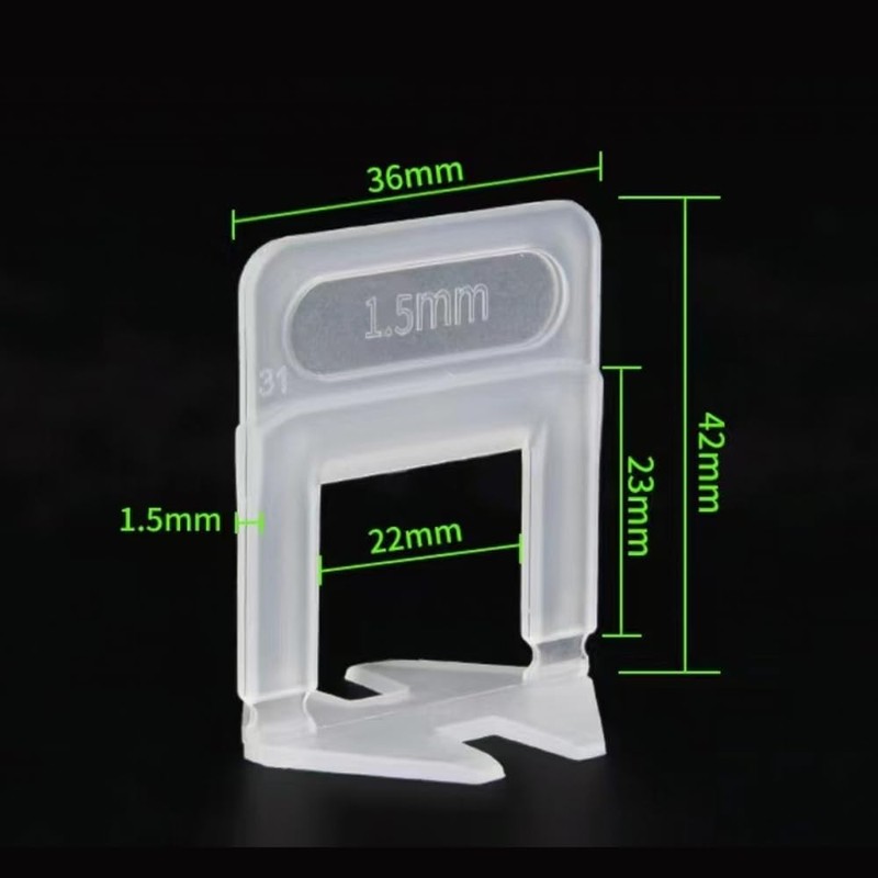 Pack of 100 Standard Tabs, Joint Width 1.5 mm, Levelling