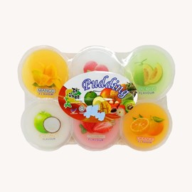 Fruit Jelly - Assorted Popping Jellies Cups - Mixed Pudding Flavours (Mango, Lychee, Orange, Coconut, Strawberry, Honey Melon) - Asian Jellies for Kids & Adults - (6cups/110g) Pack of 03