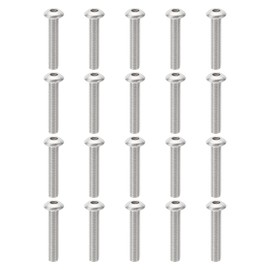 PATIKIL #10-32x1" Button Head Socket Cap Screws, 20 Pcs 304 Stainless Steel 18-8 Socket Cap Screw Bolts Allen Hex Drive Full Thread Fine Thread UNF