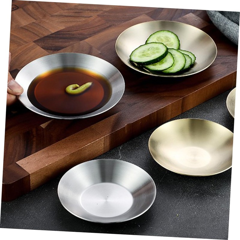 iplusmile Flavor Plate Stainless Steel Sauce Dish Elegant Practical for