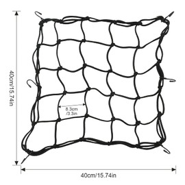3 Pack Motorcycle Net, 2 Pc Motorcycle Helmet Net Luggage Cargo Net 40x40cm with 1 Pc Elastic Luggage Strap 60cm for Moto and Bike, Spider Heavy Duty Elasticated Bungee Comes with 6 Hooks for Secure