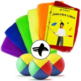 Diabolo Freizeitsport Ideal juggling set for beginners 3 professional juggling balls, 6 colourful juggling cloths and helpful instructions (English language not guaranteed). Perfect for starting