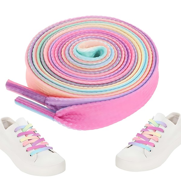 kaiyaya 6 Paar Bunte Schnürsenkel Kinder 120cm Regenbogen Schnürsenkel Breit